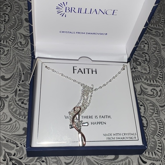 brilliance Jewelry - Sterling Silver Cross Necklace